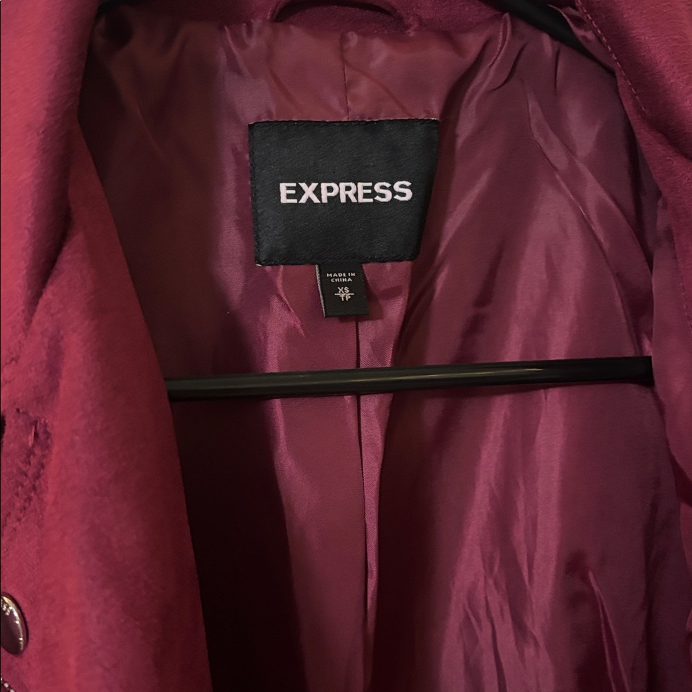 Express Burgundy Faux Suede Crop Jacket - Picture 4 of 7